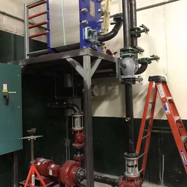 Ammonia heat exchanger install